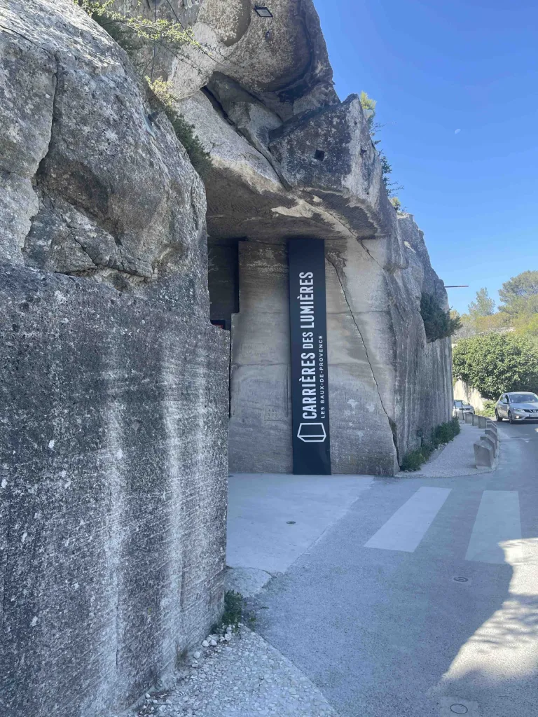 Finally!  The entrance to Carrières de Lumières, Provence