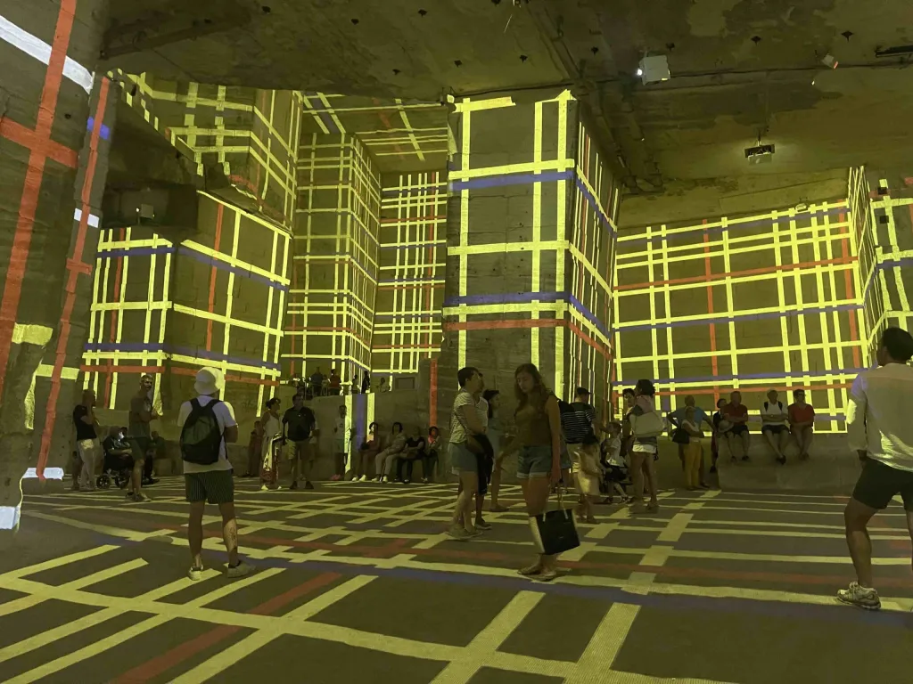 The tall walls of Carrières de Lumières, Provence