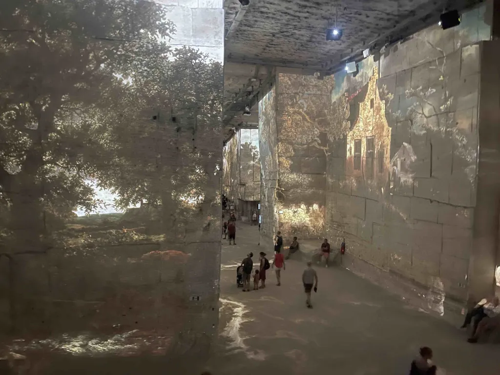 The projections were on every wall inside Carrières de Lumières, Provence