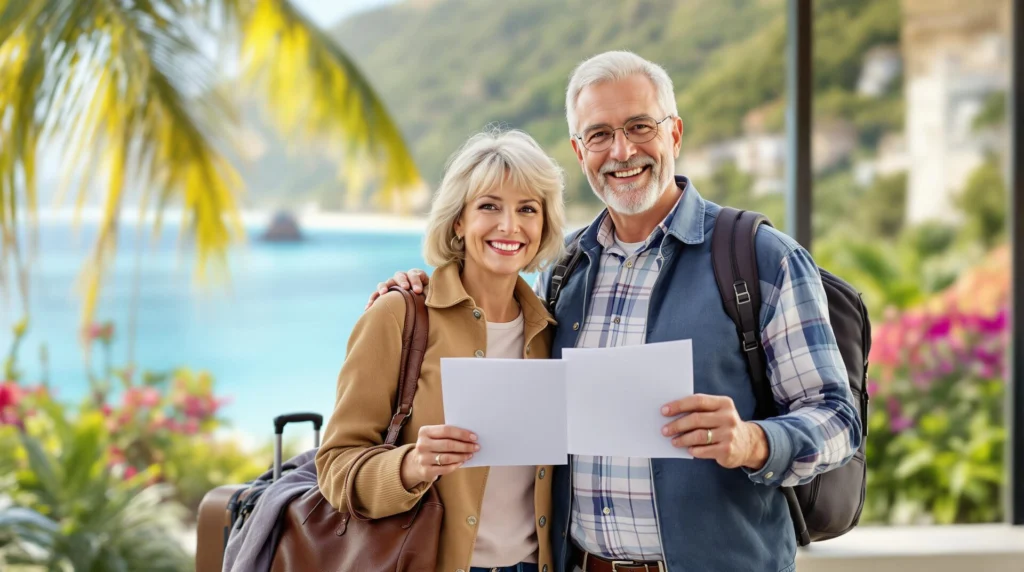 Older travelers enjoying vacation
