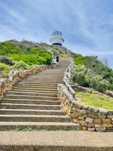 At the end of the trail, lots of stairs