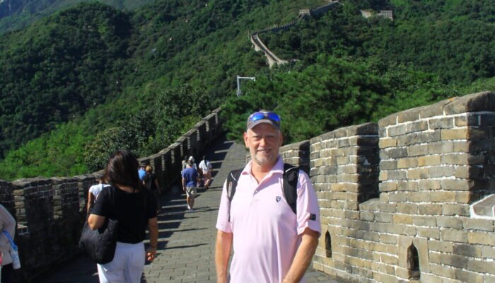 Man standing on the Great Wall of China
