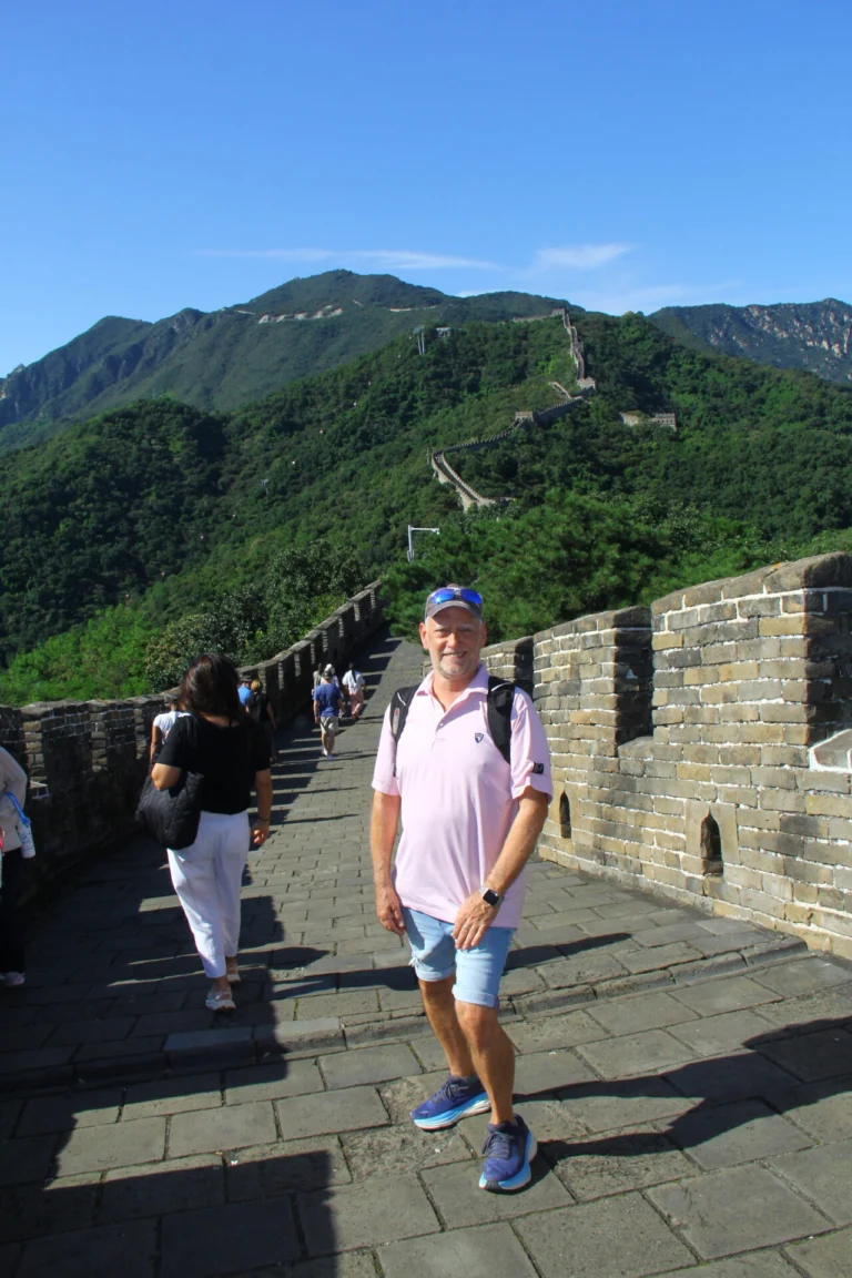 Man standing on the Great Wall of China